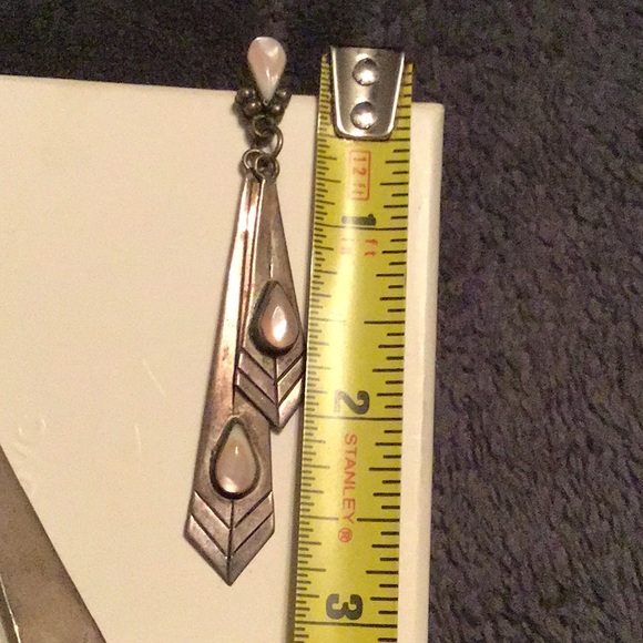 VINTAGE STERLING SILVER MOP EARRINGS - Picture 4 of 4